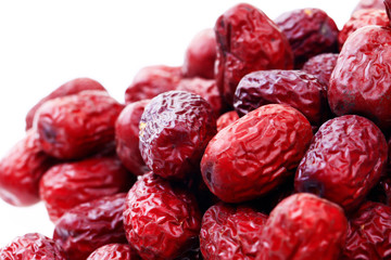 Red on a white background