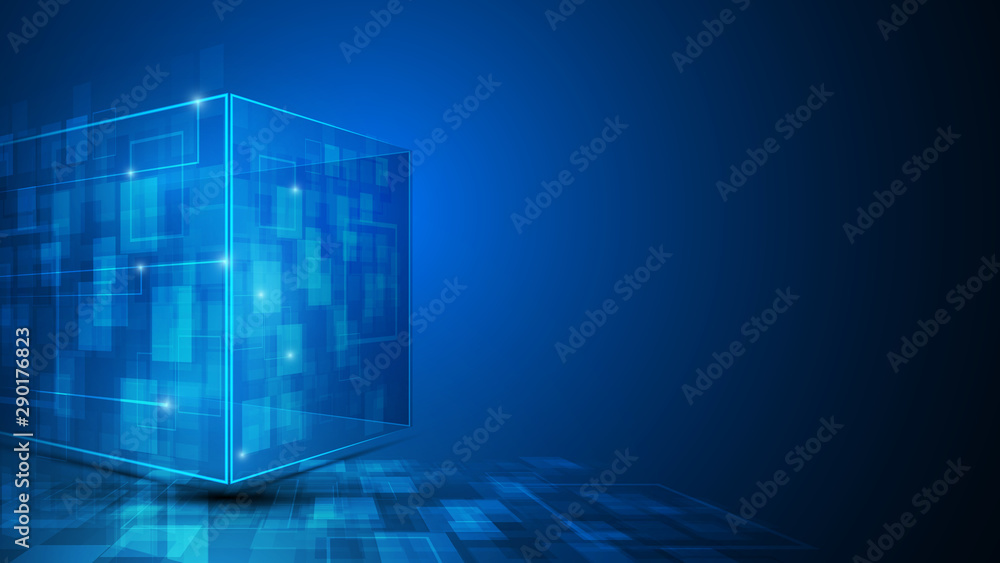 Poster rectangle digital technology futuristic concept design background eps 10 vector