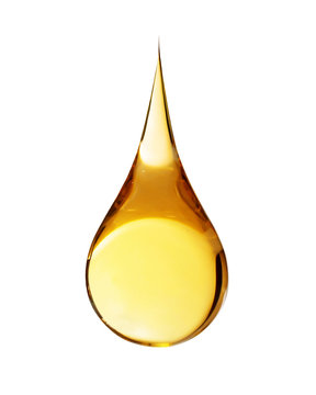 Drop Of Oil On White Background