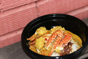 Crab curry noodles, Southern Thai food