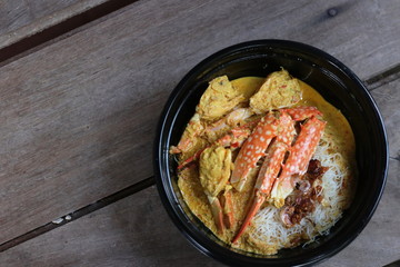 Crab curry noodles, Southern Thai food