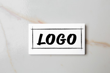 Business cards with logo on light background