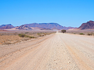 Fototapeta na wymiar Namibian Road & Mountain