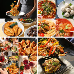 Different tasty Chinese food