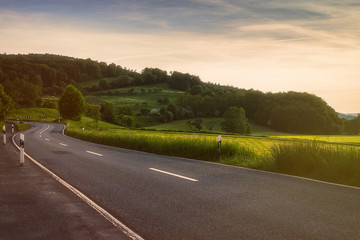 Fototapeta premium german country road landscape - autobahn