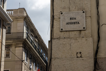 Plaque of a famous portuguese street named Augusta