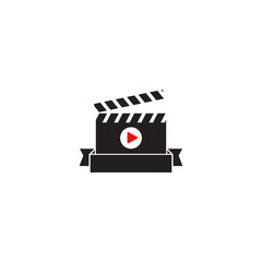 Film movie clapperboard logo icon design