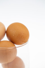 eggs isolated in a glass ,On white background