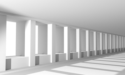 Modern urban architecture. Abstract background. Part of the building. 3D rendering