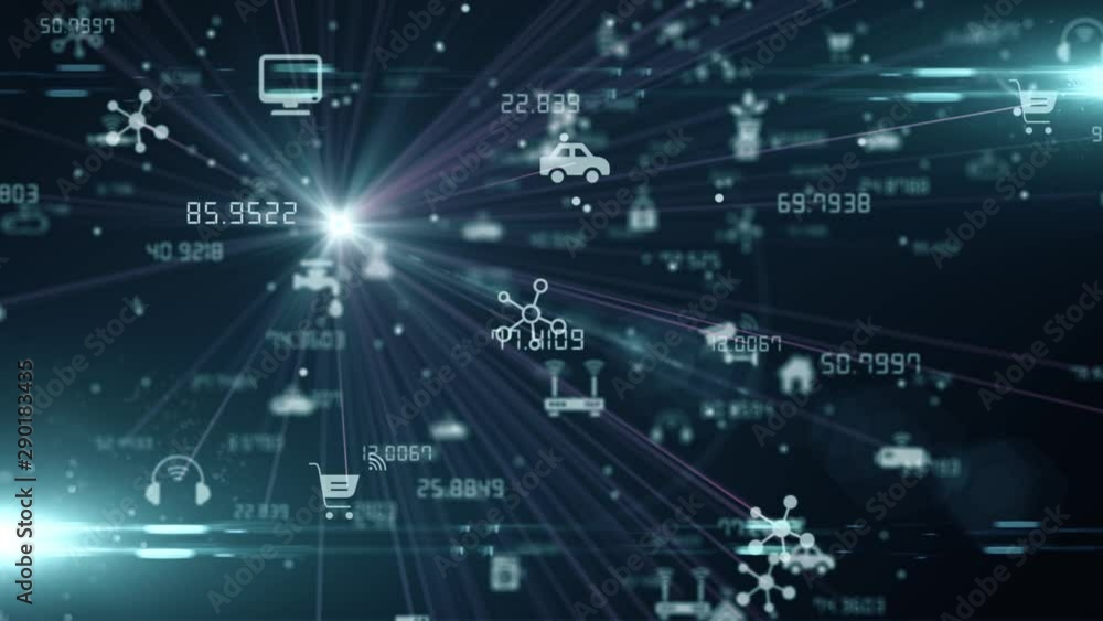 Wall mural iot internet of things connected device network for wireless communication