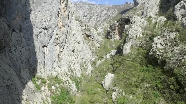 Aerial panoramic view of scenic Samarske Stijene mountains at Mrkopalj, Croatia