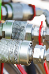 Detail of pneumatic or hydraulic machinery. Technology and engineering concept