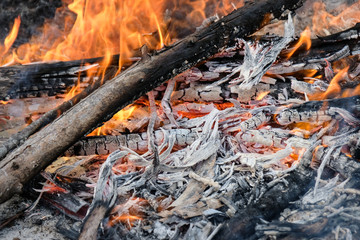 fire in the fireplace