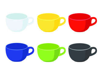 coffee cup Multi color on white background illustration vector