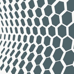 Perspective view on honeycomb. Hexagon pattern background.