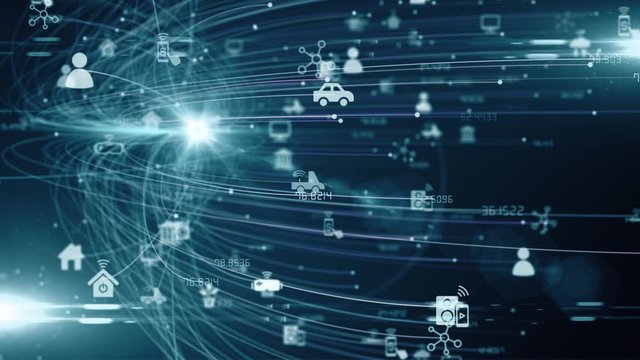 Internet of things IoT connectivity of physical devices and objects