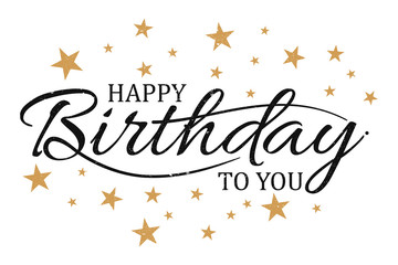 Obraz premium Vector vintage letter Happy birthday to you