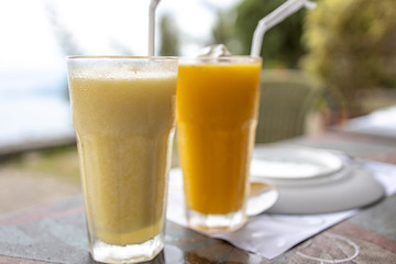 green mango and yellow mango shake