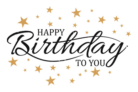 Vector vintage letter Happy birthday to you