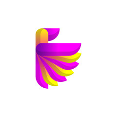 Bird Logo Concept with Colorful Gradient style, elegant modern design, for company corporate
