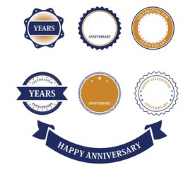 Set of anniversary. years birthday logo label. Isolated on white background - Vector