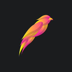 Bird Logo Concept with Colorful Gradient style, elegant modern design, for company corporate
