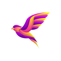 Bird Logo Concept with Colorful Gradient style, elegant modern design, for company corporate