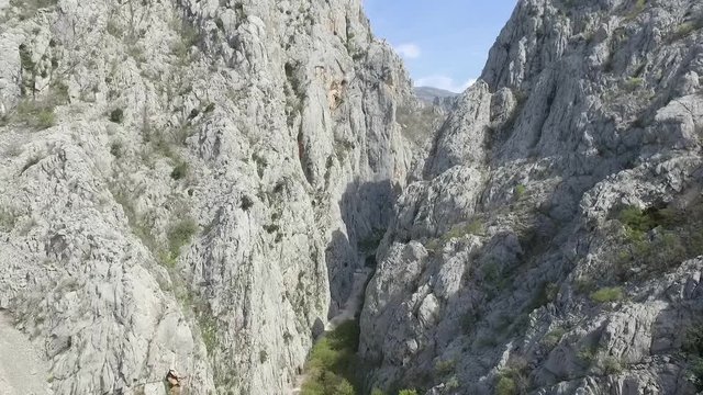 Aerial panoramic view of scenic Samarske Stijene mountains at Mrkopalj, Croatia