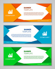Abstract corporate business banner template set, vector illustration