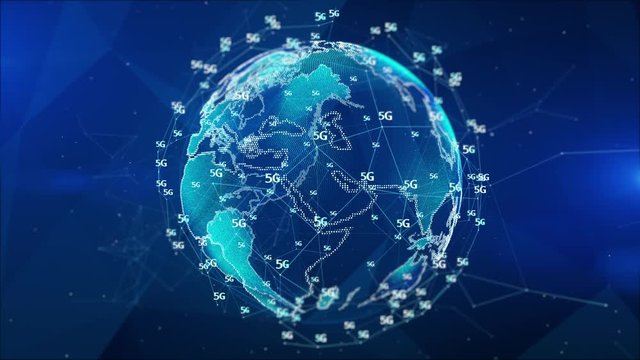 5g hi speeds connection futuristic abstract digital technology background concept. Earth element furnished by Nasa