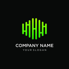 letter H abstract for information technology and digital. minimalist sound music equalizer, Bass, DJ icon. audio logotype Unique and simple element. -vector