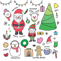 Element cartoon cute Christmas vector.