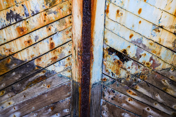 Fragment of an old abandoned ship. Camaret-sur-Mer.Brittany. France