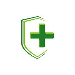Health care medical logo design logo. Pharmacy healthcare vector template illustration.