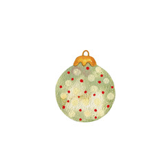 Illustration Watercolor Christmas ball Christmas decoration green color with an ornament drawn by hand with watercolor paints and is suitable for all types of design.