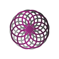 Round emblem flower logo design Vector abstract badge for design of natural products