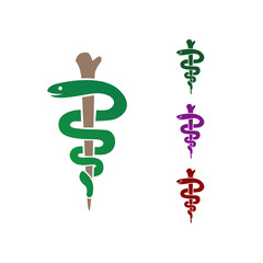 Medical Health Caduceus symbol Asclepius's snake and Wand icon