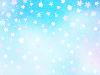 Fototapeta premium 桜の星空 水彩背景