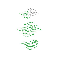 nature simple eco friendly green leaf logo vector elements