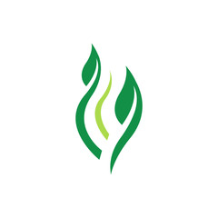 Obraz premium nature simple eco friendly green leaf logo vector elements