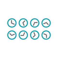 analog wall clock flat sign icon round shape time vector illustration