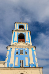 Bell tower of Nikitsky Monastery in Pereslavl-Zalessky, Russia. Golden ring of Russia