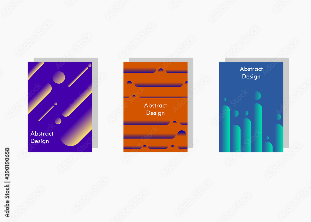 Poster minimal style gradient geometry abstract cover set.