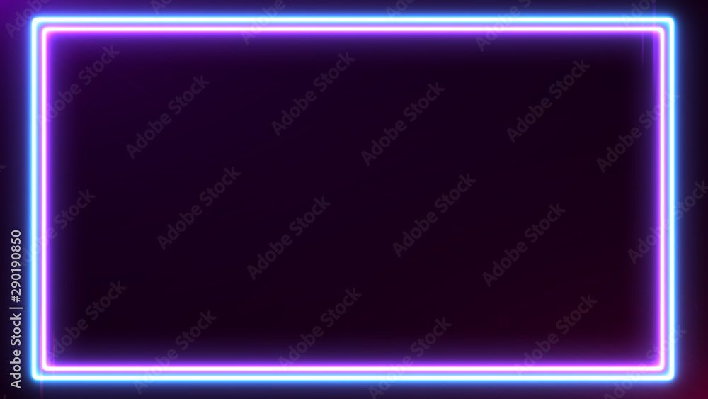 Canvas Prints abstract neon bright colored frame square on a dark background. laser show colorful design for banne