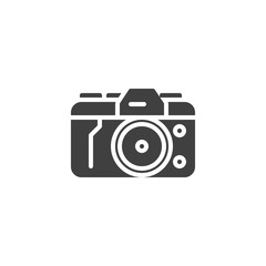 Digital photo camera vector icon. filled flat sign for mobile concept and web design. Photo camera glyph icon. Symbol, logo illustration. Vector graphics
