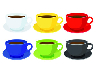 coffee cup on saucer on white background illustration vector