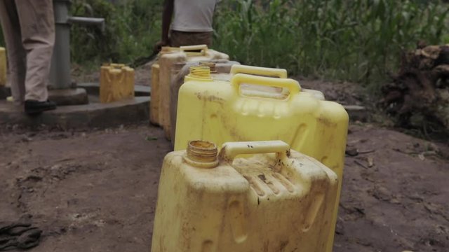 Water Cans at Clean Water Well Africa
