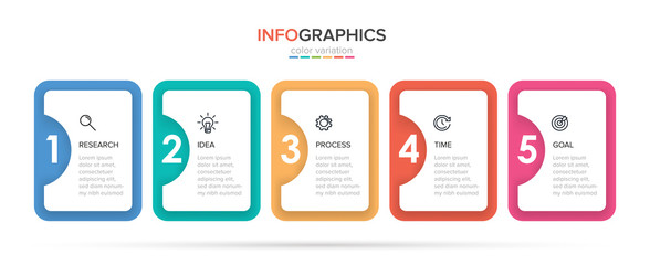 Infographic design with icons and 5 options or steps. Thin line vector. Infographics business concept. Can be used for info graphics, flow charts, presentations, web sites, banners, printed materials.