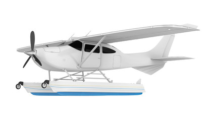 Obraz na płótnie Canvas White Seaplane Isolated