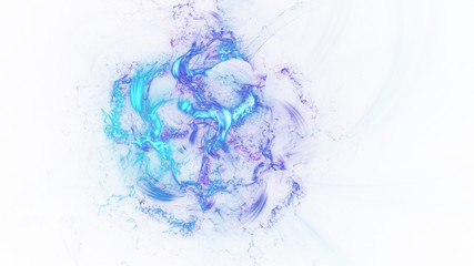 Fototapeta premium Abstract transparent blue crystal shapes. Fantasy light background. Digital fractal art. 3d rendering.